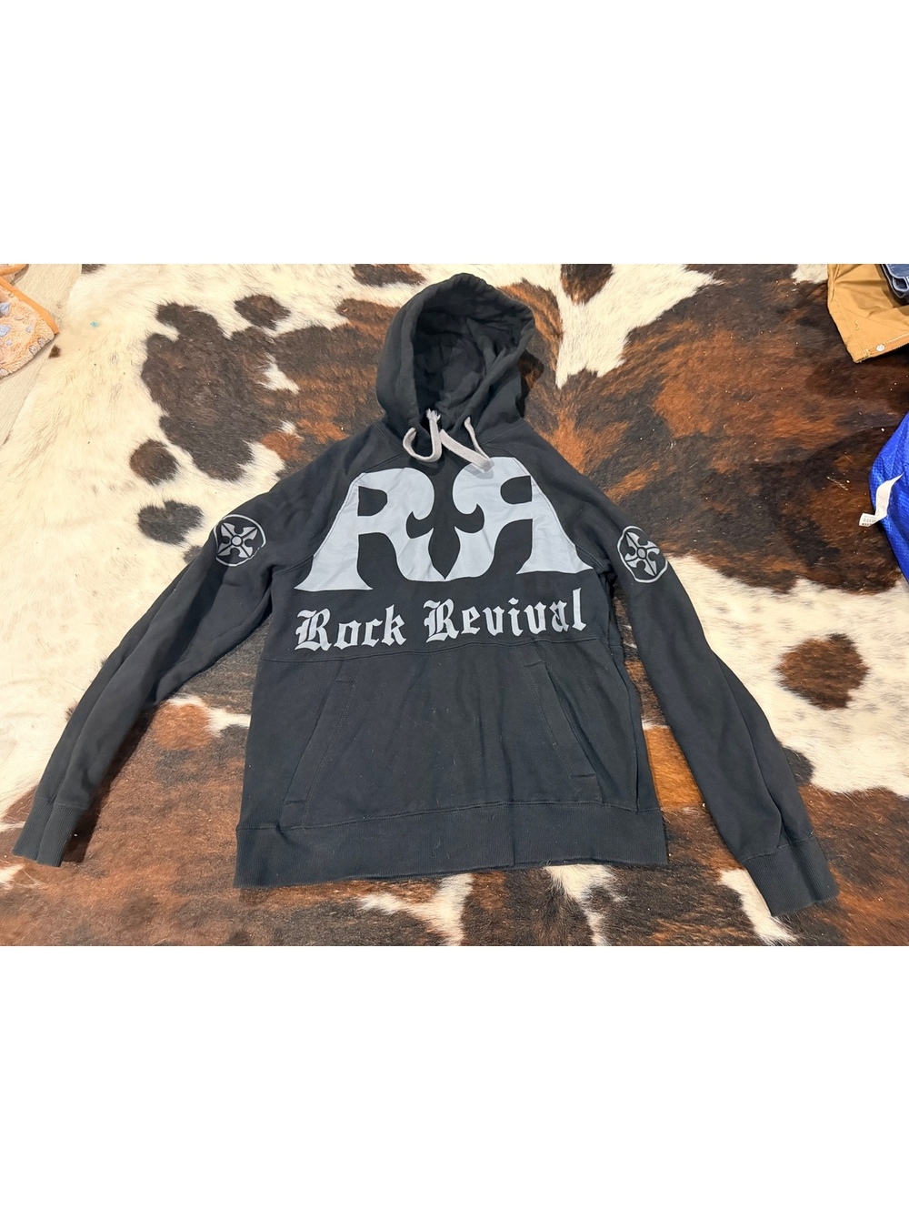 Rock Revival Black Hoodie Sweatshirt Size S